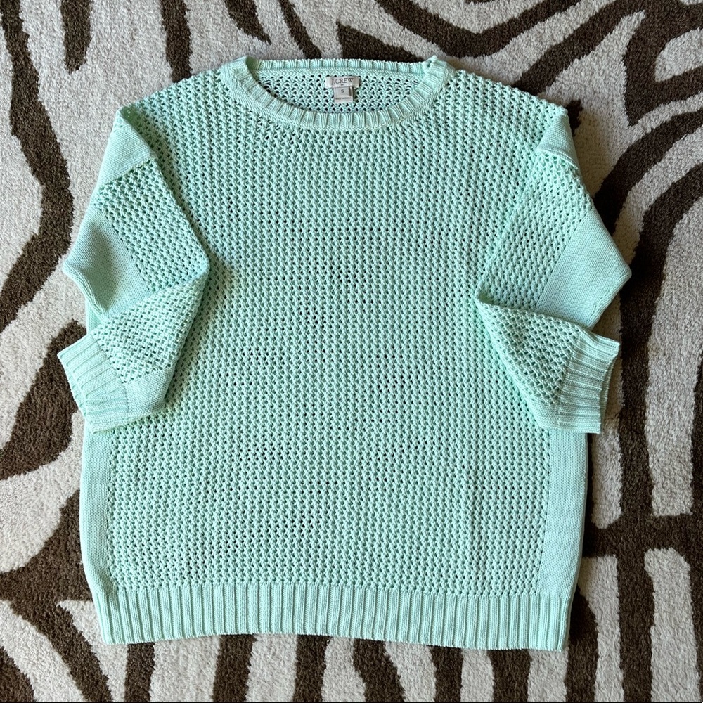 J Crew Factory Knit Sweater S Mint